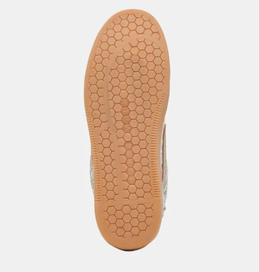 The Gum Sole Court Lace Sneaker in Silver