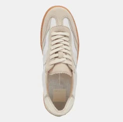 The Gum Sole Court Lace Sneaker in Ivory Multi