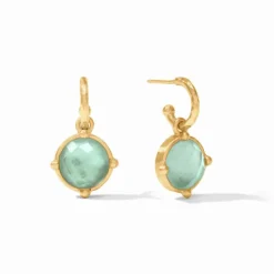 The Honeybee Hoop and Charm in Aquamarine