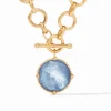 The Honeybee Statement Necklace in Chalcedony Blue