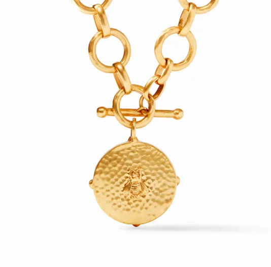 The Honeybee Statement Necklace in Chalcedony Blue