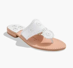 The Jacks Flat Sandal in White
