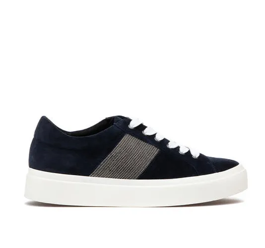 The Lace Sneaker with Chain Detailing in Navy