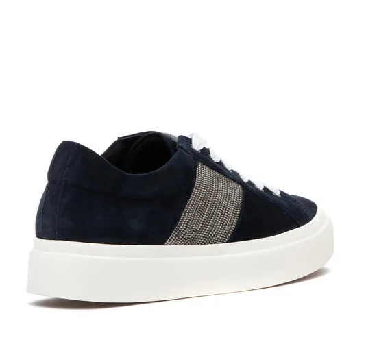 The Lace Sneaker with Chain Detailing in Navy