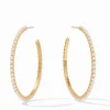 The Large Juliet Hoop in Gold Pearl