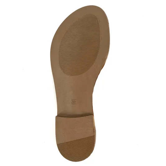 The Laser Cut Comfort Thong Sandal in Gold