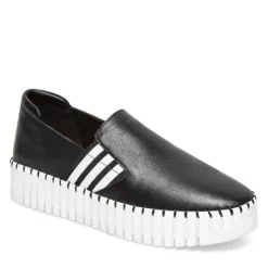 The Leather Slip-On with Side Gore in Black