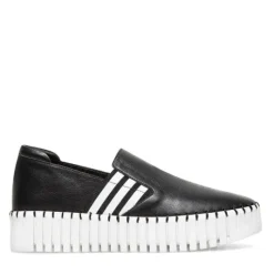 The Leather Slip-On with Side Gore in Black