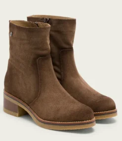 The Low Heel Inside Zip Bootie in Mocha