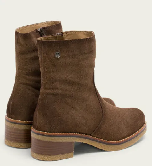 The Low Heel Inside Zip Bootie in Mocha