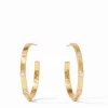 The Medium Crescent Stone Hoop in Gold CZ