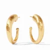 The Medium Hammered Hoop in Gold