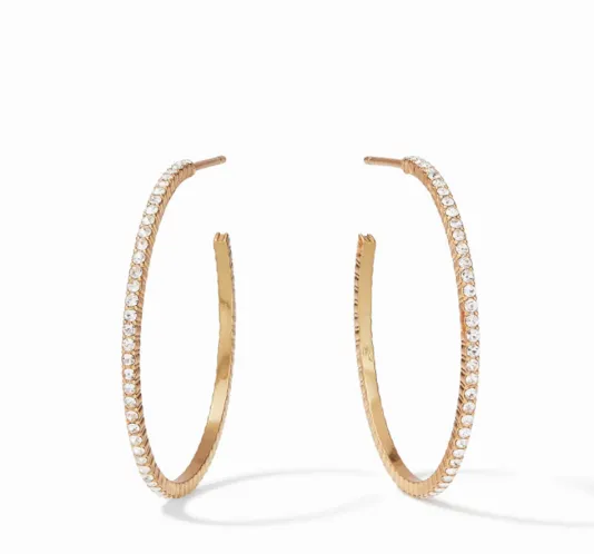 The Medium Windsor Hoop in Gold Crystal
