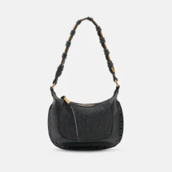The Mixed Media Shoulder Bag in Black