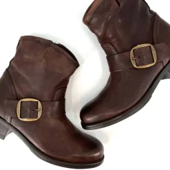 The Moto Bootie in Marron Brown
