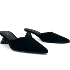 The Mule with Sculpted Heel in Black