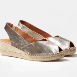 The Peep Toe Espadrille in Platinum