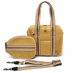 The Pickleball Tote in Dune Raffia
