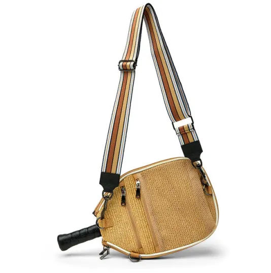 The Pickleball Tote in Dune Raffia