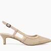 The Posted Sling Almond Toe Pump in Mushroom