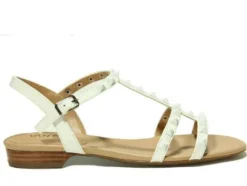 The Pyramid Stud Sandal in White
