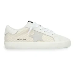 The Raffia Checkered Star Lace Sneaker in Natural