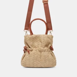 The Raffia Cinch Handbag in Natural
