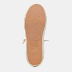 The Raffia Fabric Lace Sneaker in Tan Cream