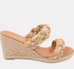 The Raffia With Crystal Braided Band Espadrille in Natural