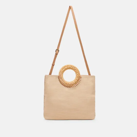 The Rattan Handle Clutch in Natural