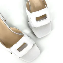 The Rectangle Slide Sandal in White