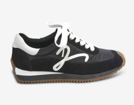 The Retro Lace Sneaker in Black