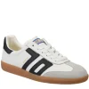 The Retro Soccer Lace Sneaker in White Black