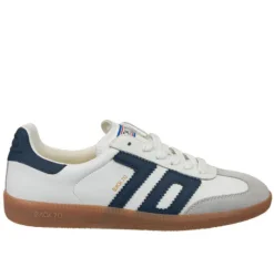 The Retro Soccer Lace Sneaker in White Navy