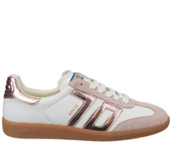 The Retro Soccer Lace Sneaker in White Pink