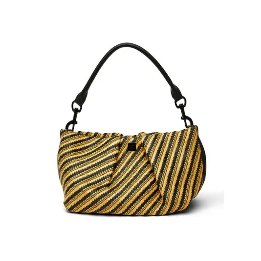 The Savannah Crossbody in Dune Raffia Stripe