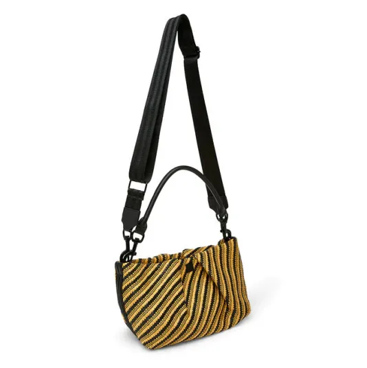 The Savannah Crossbody in Dune Raffia Stripe