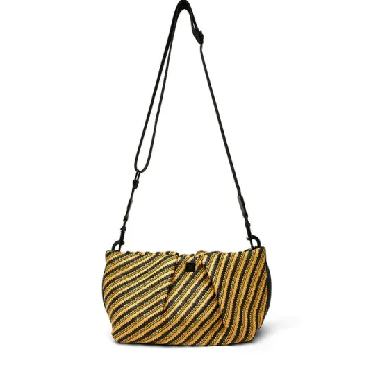 The Savannah Crossbody in Dune Raffia Stripe