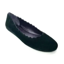 The Scallop Ballet in Black Suede