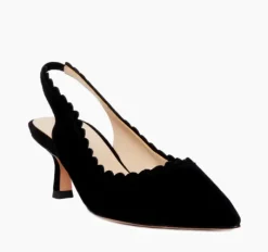 The Scallop Edge Sling Pump in Black