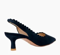 The Scallop Edge Sling Pump in Midnight