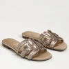 The Sequin Bay Slide Sandal in Molten Gold