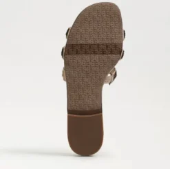 The Sequin Bay Slide Sandal in Molten Gold