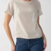 The Sequin Tee in Frosted Almond