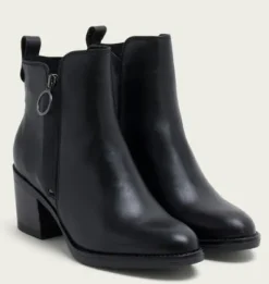The Side Zip Ankle Bootie in Black