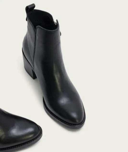 The Side Zip Ankle Bootie in Black