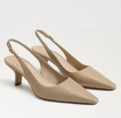 The Sling Back Pointed Pump in Soft Beige