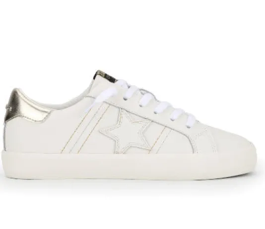 The Star Lace Sneaker With Metallic Stitch in White