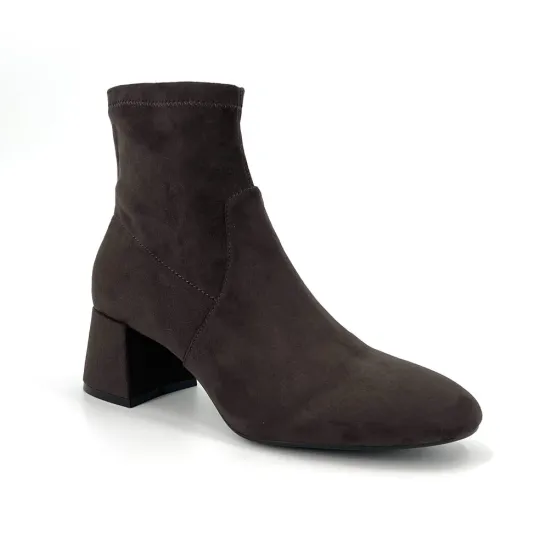 The Stretch Bootie with Inside Zip in Taupe