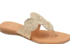 The Textile Swirl Thong Sandal in Platino